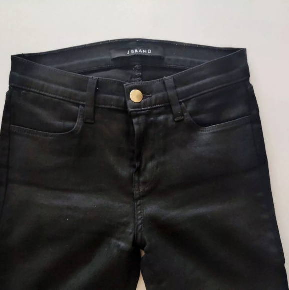J Brand Wax Coated Black Jeans Fearless Ryan Sz 25 - Picture 2 of 6